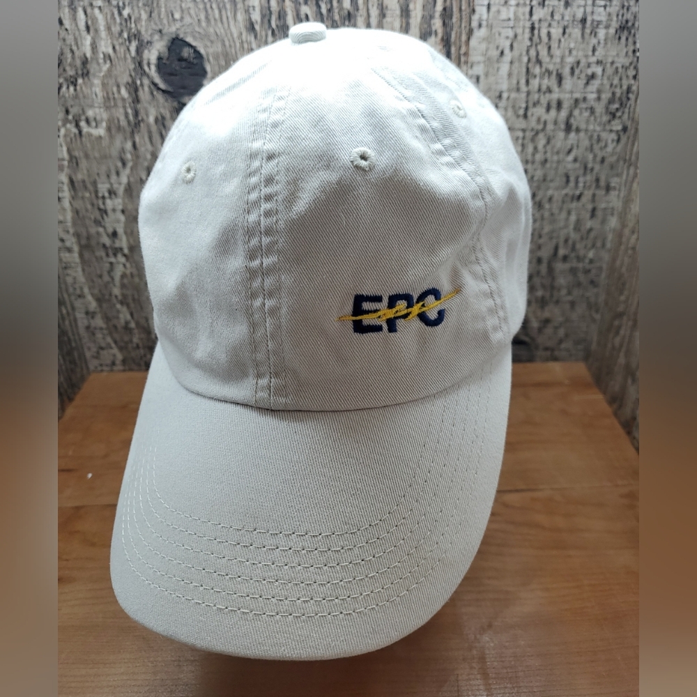 EPC BIG X Beige Adjustable Slideback Baseball Hat Cap One Size Embroidered